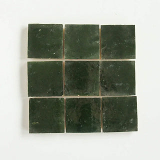 Dark Green Zellige 4"x4" by Tilesofezra