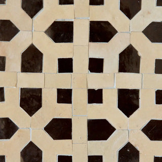 Clay & Chocolate - Moroccan Zellige Octagon Mosaic by Tilesofezra