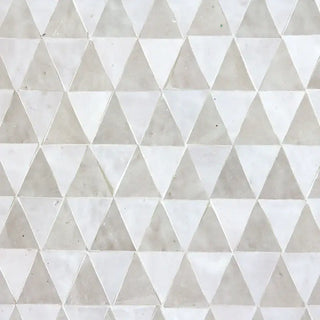Snow & Dust - Tulum Triangle Moroccan Zellige Mosaic by Tilesofezra