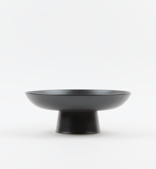 Matte Black Ceramic Footed Bowl