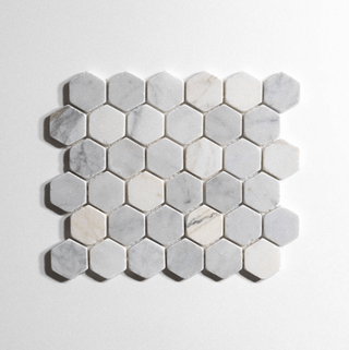 Antique Carrara Tumbled Hexagon Mosaic Marble Tile