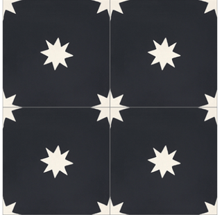 Estrellas Black 8x8" Tile