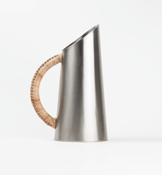 Stainless Steel Pitcher w/ Rattan Wrapped Handle
