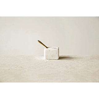 Marble Spice Bowl with Brass Spoon