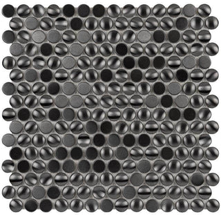 3D Brushed Gun Metal Dimes Mosaic
