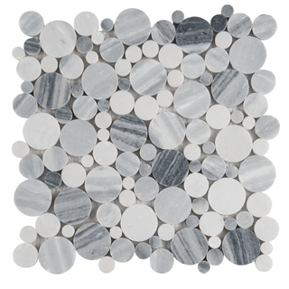 Alaska Gray Pebbles Polished Marble Tile 10mm
