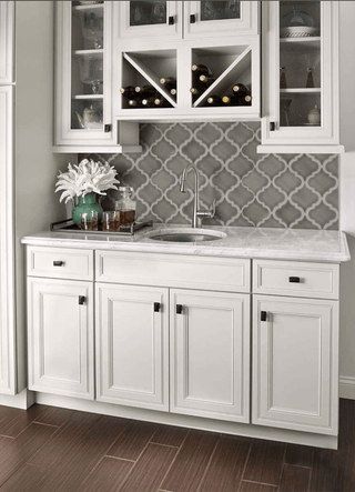 Dove Gray Arabesque Tile