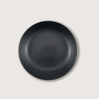 Matte Black Ceramic Footed Bowl, ideal for home decorations and fruit display, featuring a clean finish and hand-finished design.