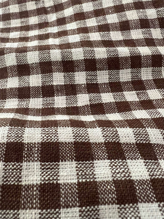 Tea Towel - Woven Mini Gingham Check in Tobacco