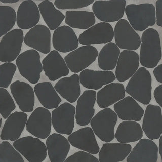 Jumbo Sliced Pebble Mosaic in Super Black