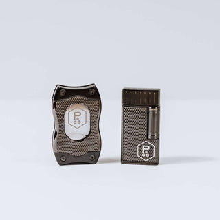 Custom Colibri Julius Lighter and cutter set, perfect for enjoying a luxurious cigar experience.