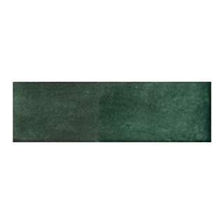 Candy 2x6" porcelain tile in deep green with a glossy finish, perfect for elegant vintage-inspired spaces.