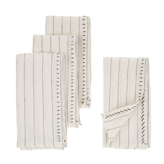 Linen Stripe Napkins Set of 4 Grey