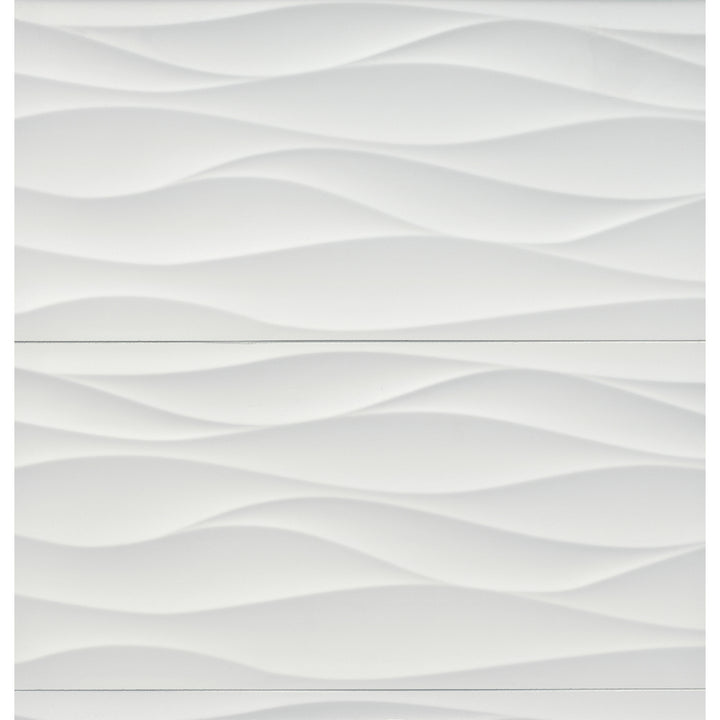 Mar White Matte Ceramic Wall Tile - 12x36"