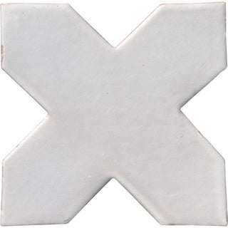 Zellige White Cross Glossy Ceramic Wall and Floor Tile  6 x 6 in.