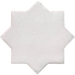 Zellige White Star Glossy Ceramic Wall and Floor Tile  6 x 6 in.