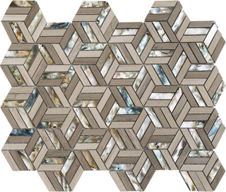 Black Sand Beach Hexagon Mosaic Tile 
