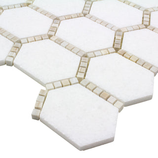 Jeweled Hex Mosaic in pale beige