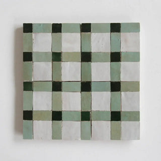 Dust, Avocado & Dark Green - Moroccan Zellige Weave Mosaic by Tilesofezra