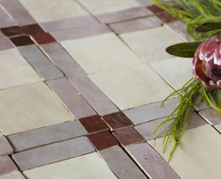 Clay, Moroccan Pink & Rust - Moroccan Zellige Square Mosaic by Tilesofezra