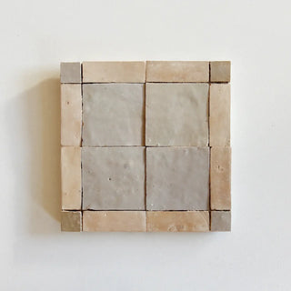 Latte, Oat & Clay- Moroccan Zellige Square Mosaic by Tilesofezra