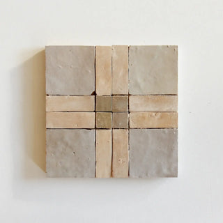 Latte, Oat & Clay- Moroccan Zellige Square Mosaic by Tilesofezra