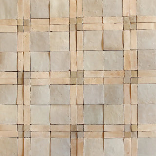 Latte, Oat & Clay- Moroccan Zellige Square Mosaic by Tilesofezra