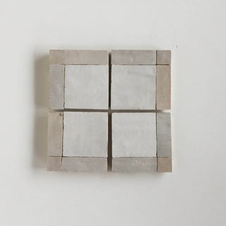 Snow & Dust - Moroccan Zellige Square Mosaic by Tilesofezra