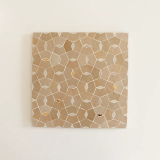 Latte, Dust and Oro inserts - Moroccan Zellige Mosaic by Tilesofezra