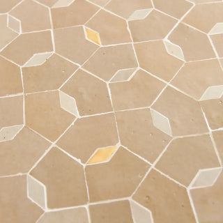 Latte, Dust and Oro inserts - Moroccan Zellige Mosaic by Tilesofezra
