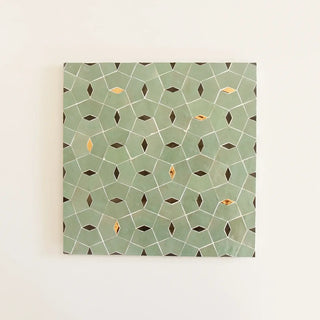 Avocado, Oliva & Oro inserts - Moroccan Zellige Mosaic by Tilesofezra