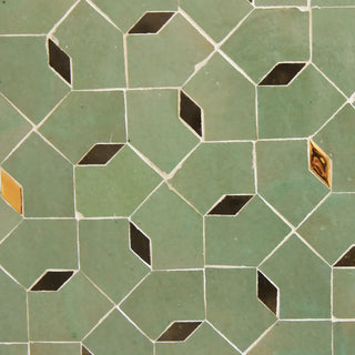 Avocado, Oliva & Oro inserts - Moroccan Zellige Mosaic by Tilesofezra