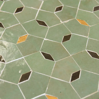 Avocado, Oliva & Oro inserts - Moroccan Zellige Mosaic by Tilesofezra