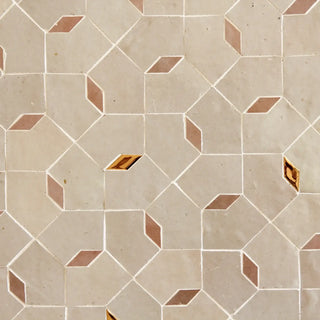 Dust, Moroccan Pink & Oro inserts - Moroccan Zellige Mosaic by Tilesofezra