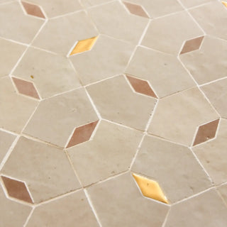 Dust, Moroccan Pink & Oro inserts - Moroccan Zellige Mosaic by Tilesofezra
