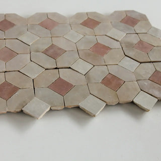Moroccan Pink, Latte, Dust & Oat - Moroccan Zellige Mosaic by Tilesofezra