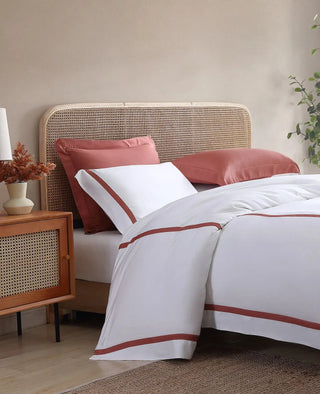 Modern bedroom showcasing soft bamboo pillowcases and stylish bedding for a cozy, elegant look.