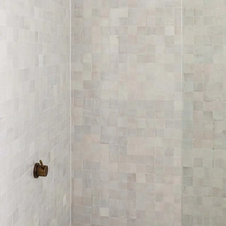Snow - Moroccan Zellige Stars Mosaic by Tilesofezra