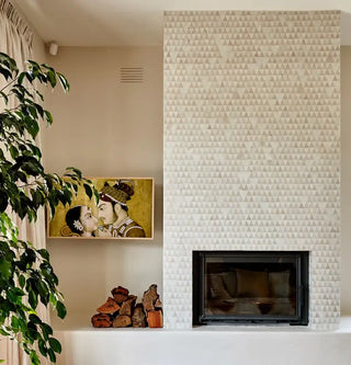 Snow & Dust - Tulum Triangle Moroccan Zellige Mosaic by Tilesofezra