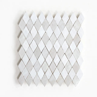 Snow & Dust - Moroccan Zellige Diamond Mosaic by Tilesofezra