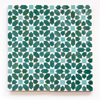Snow, Forest & Poseidon - Moroccan Zellige Mosaic by Tilesofezra