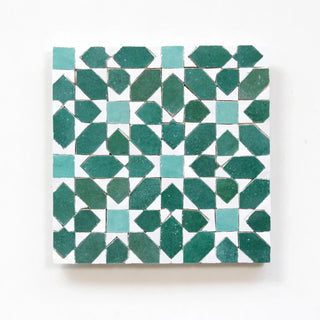 Snow, Forest & Poseidon - Moroccan Zellige Mosaic by Tilesofezra