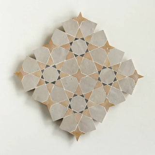 Dust, Manuka & Clay - Moroccan Zellige Star & Flower Mosaic by Tilesofezra
