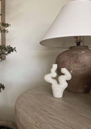 Moon Ceramic Candlestick Candleholder , Beige