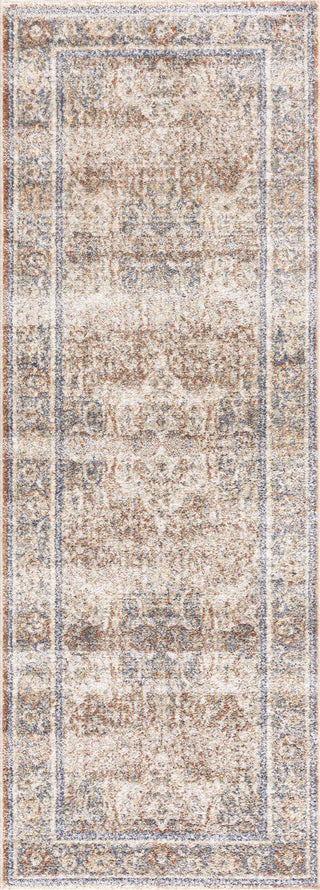 Arias Beige Blue Washable Area Rug Collection