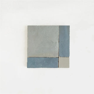 Duck Egg Blue, Clear Sky & Chameleon - Moroccan Zellige Square Mosaic by Tilesofezra