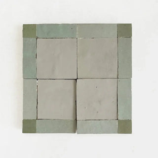 Moss, Avocado & Chameleon - Moroccan Zellige Square Mosaic by Tilesofezra