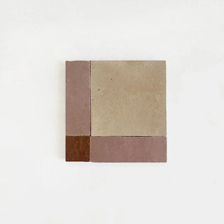 Clay, Moroccan Pink & Rust - Moroccan Zellige Square Mosaic by Tilesofezra