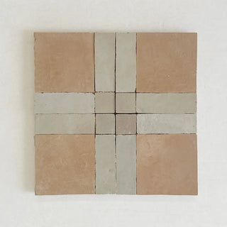 Clay, Oat & Dust - Moroccan Zellige Square Mosaic by Tilesofezra