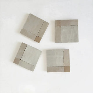Latte, Oat & Dust - Moroccan Zellige Square Mosaic by Tilesofezra